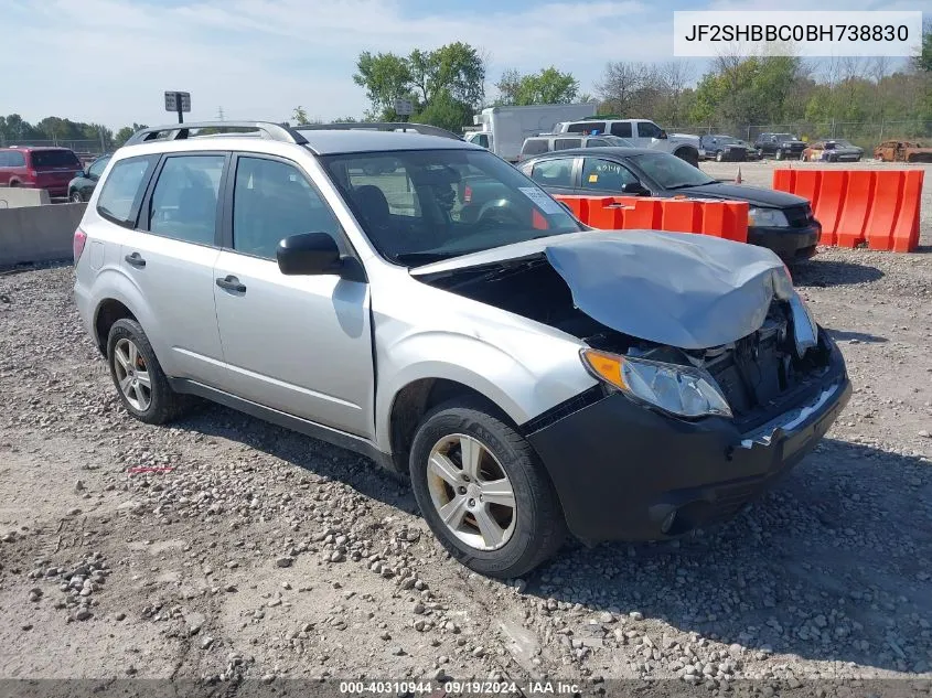 2011 Subaru Forester 2.5X VIN: JF2SHBBC0BH738830 Lot: 40310944