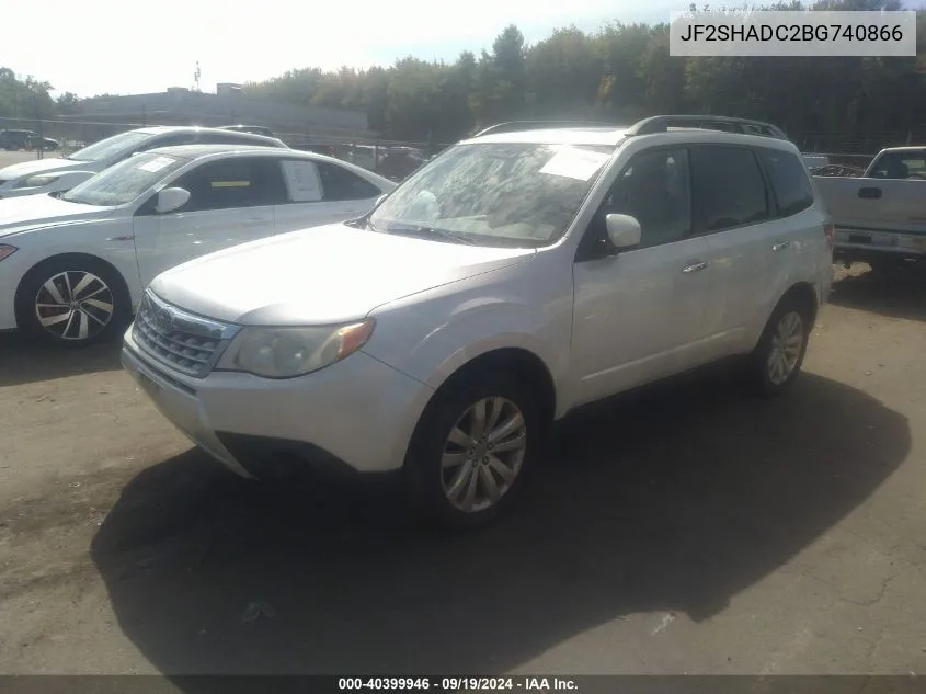 2011 Subaru Forester 2.5X Premium VIN: JF2SHADC2BG740866 Lot: 40399946