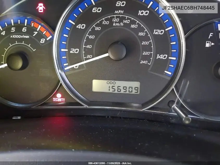 JF2SHAEC6BH748445 2011 Subaru Forester 2.5X Limited