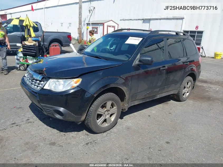 2011 Subaru Forester 2.5X VIN: JF2SHABC9BH773716 Lot: 45248090