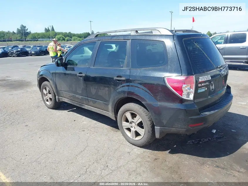 2011 Subaru Forester 2.5X VIN: JF2SHABC9BH773716 Lot: 45248090