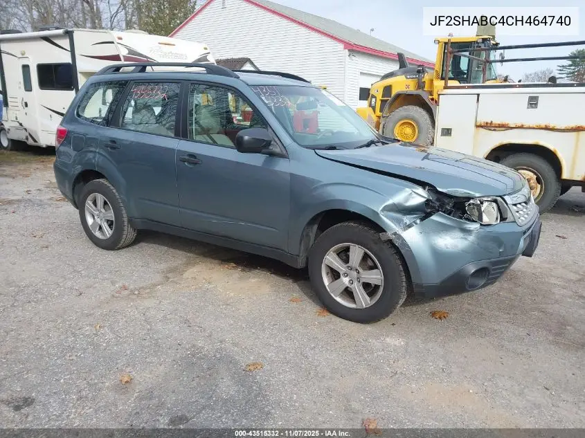 JF2SHABC4CH464740 2012 Subaru Forester 2.5X