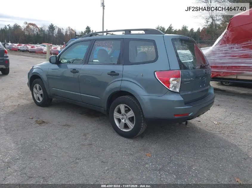 JF2SHABC4CH464740 2012 Subaru Forester 2.5X