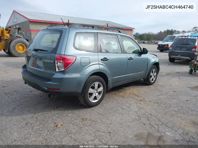 JF2SHABC4CH464740 2012 Subaru Forester 2.5X