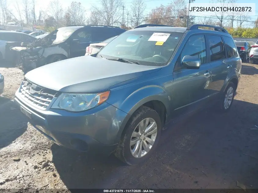 JF2SHADC1CH402872 2012 Subaru Forester 2.5X Premium