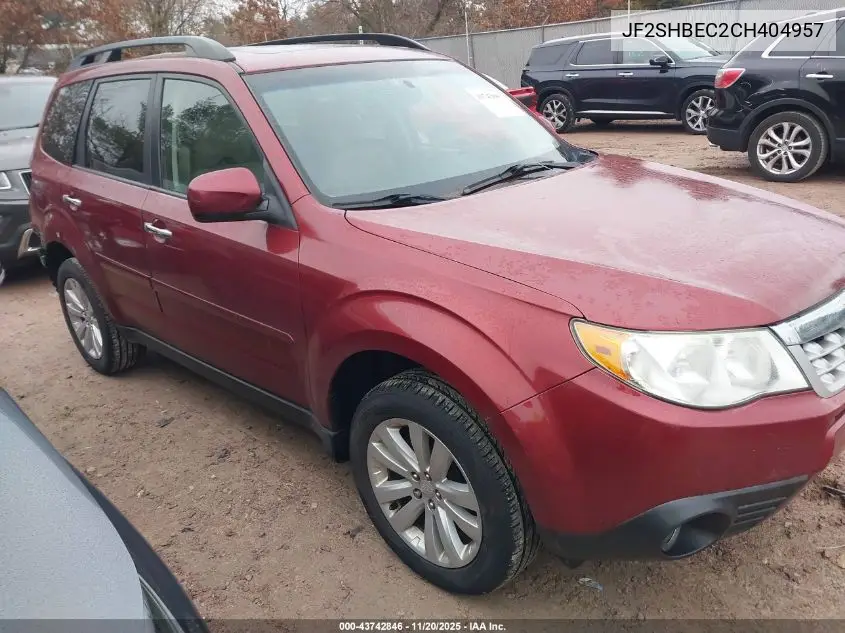 JF2SHBEC2CH404957 2012 Subaru Forester 2.5X Limited