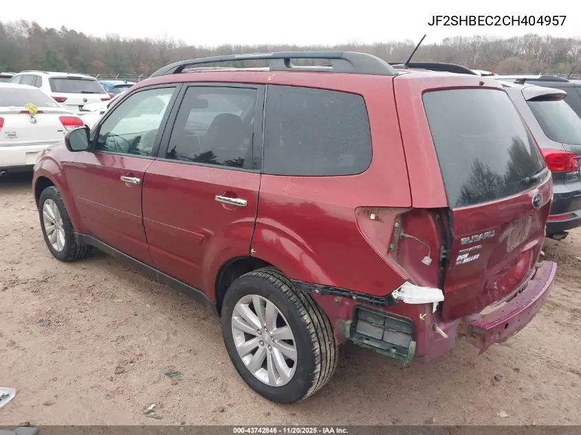 JF2SHBEC2CH404957 2012 Subaru Forester 2.5X Limited