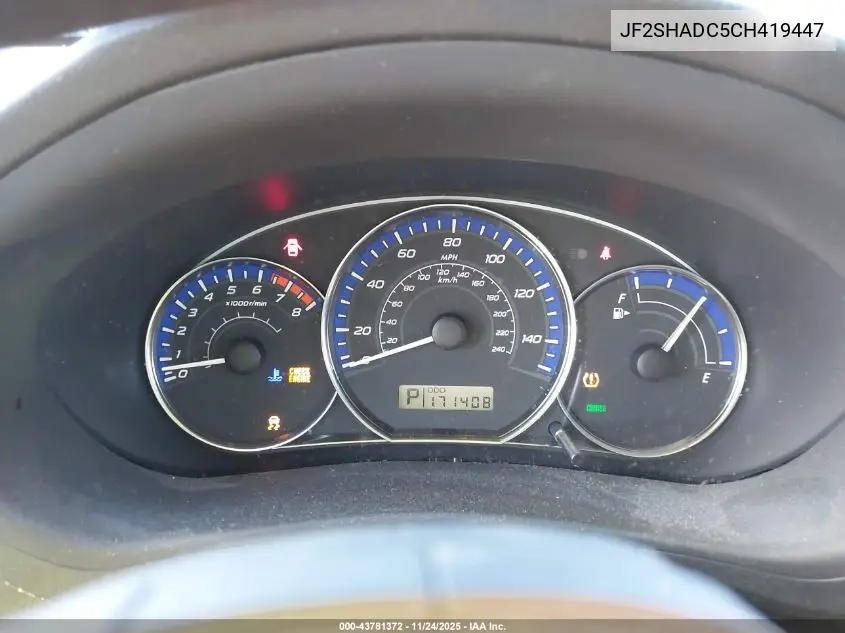 JF2SHADC5CH419447 2012 Subaru Forester 2.5X Premium
