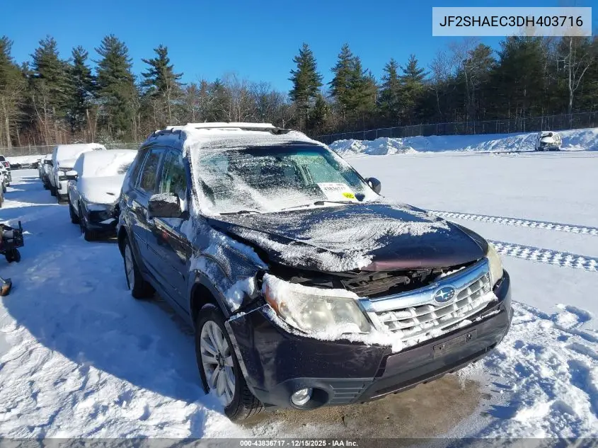 JF2SHAEC3DH403716 2013 Subaru Forester 2.5X Limited