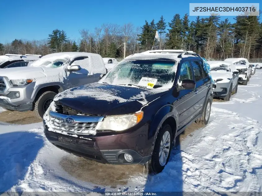 JF2SHAEC3DH403716 2013 Subaru Forester 2.5X Limited