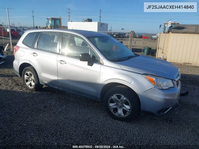 2014 Subaru Forester 2.5I VIN: JF2SJAACXEH414840 Lot: 40378932