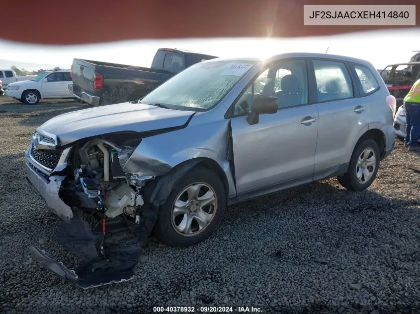 2014 Subaru Forester 2.5I VIN: JF2SJAACXEH414840 Lot: 40378932