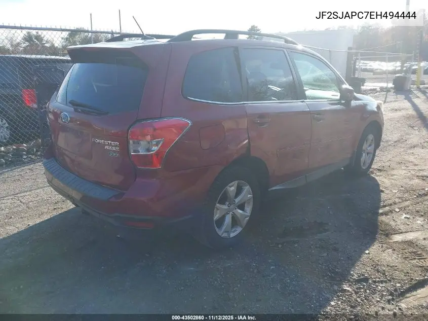 JF2SJAPC7EH494444 2014 Subaru Forester 2.5I Touring