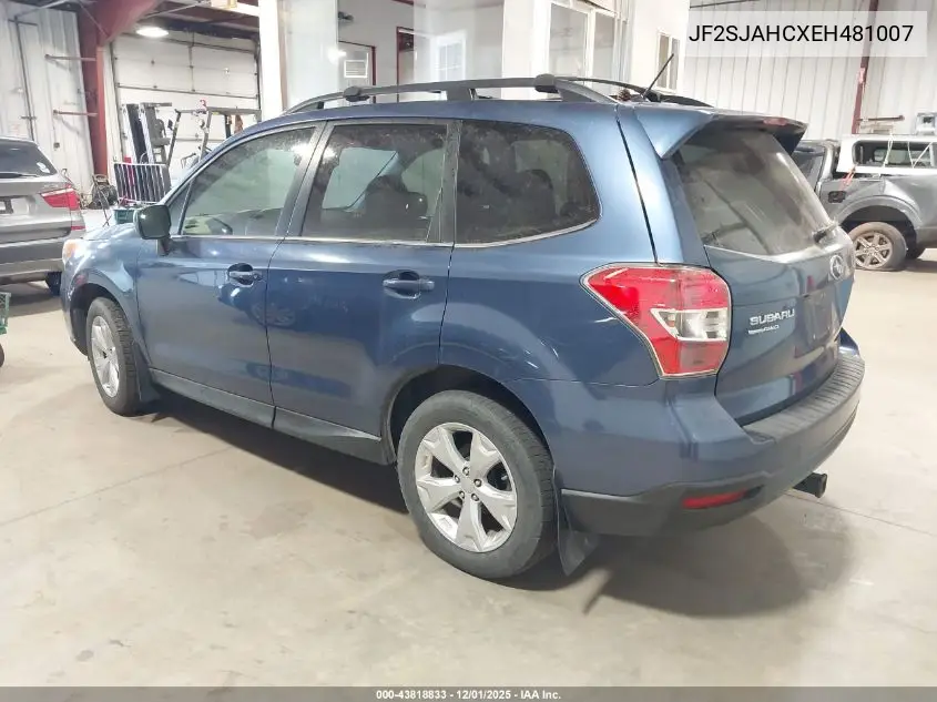 JF2SJAHCXEH481007 2014 Subaru Forester 2.5I Limited