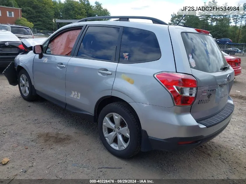 2015 Subaru Forester 2.5I Premium VIN: JF2SJADC2FH534984 Lot: 40226476