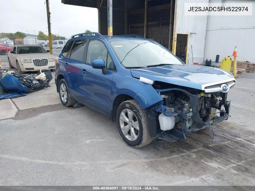 2015 Subaru Forester 2.5I Premium VIN: JF2SJADC5FH522974 Lot: 40364091