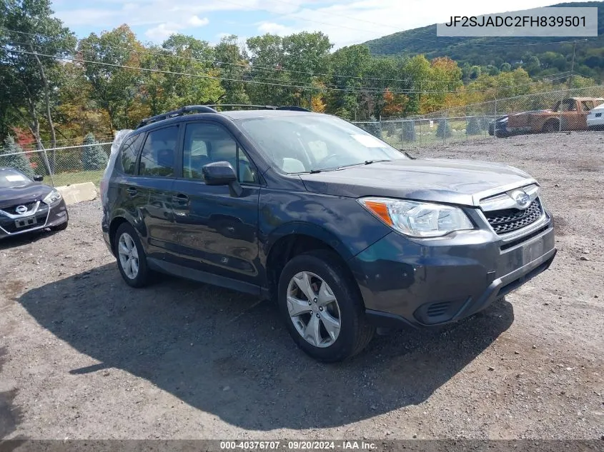 2015 Subaru Forester 2.5I Premium VIN: JF2SJADC2FH839501 Lot: 40376707