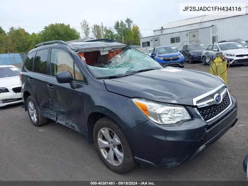 2015 Subaru Forester 2.5I Premium VIN: JF2SJADC1FH434116 Lot: 40381481