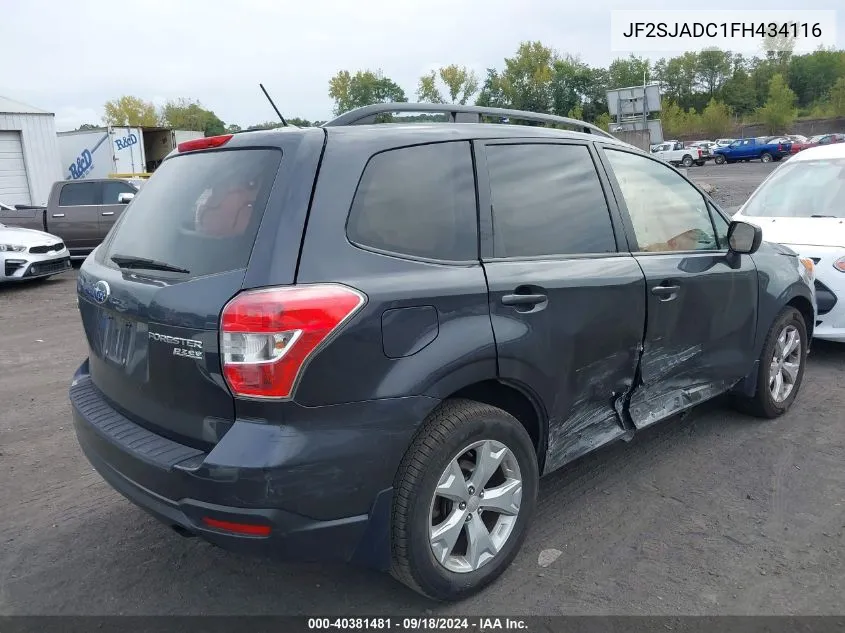 2015 Subaru Forester 2.5I Premium VIN: JF2SJADC1FH434116 Lot: 40381481