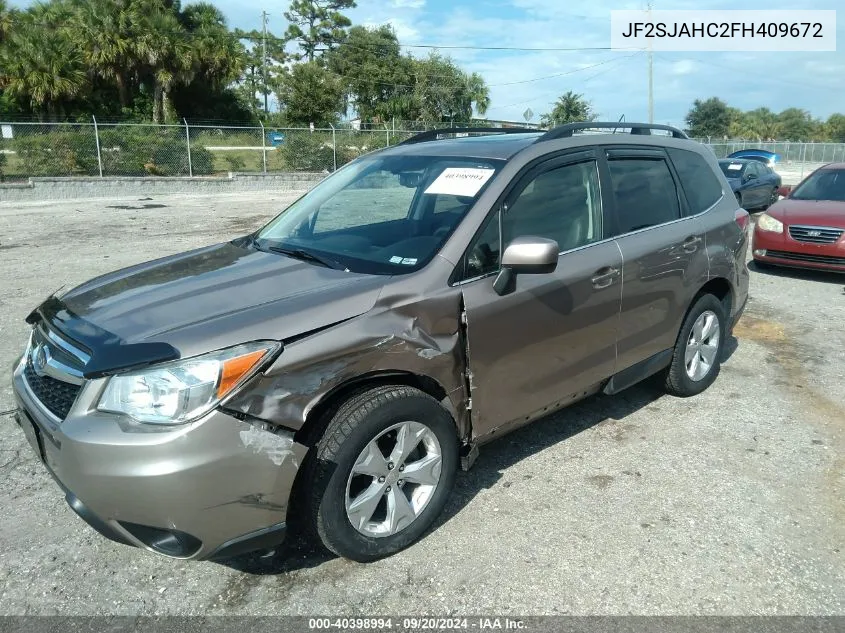 2015 Subaru Forester 2.5I Limited VIN: JF2SJAHC2FH409672 Lot: 40398994