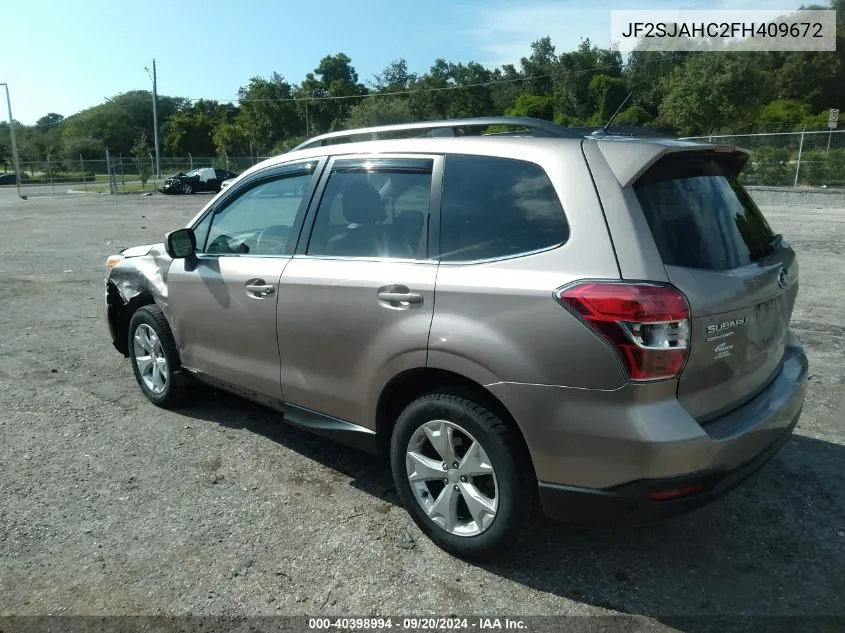 2015 Subaru Forester 2.5I Limited VIN: JF2SJAHC2FH409672 Lot: 40398994