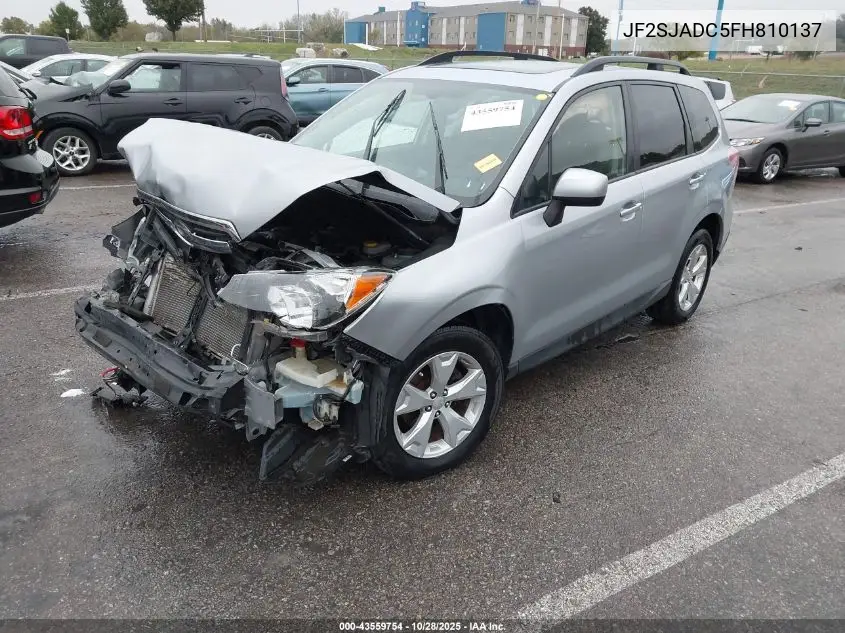 JF2SJADC5FH810137 2015 Subaru Forester 2.5I Premium