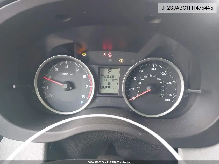 JF2SJABC1FH475445 2015 Subaru Forester 2.5I