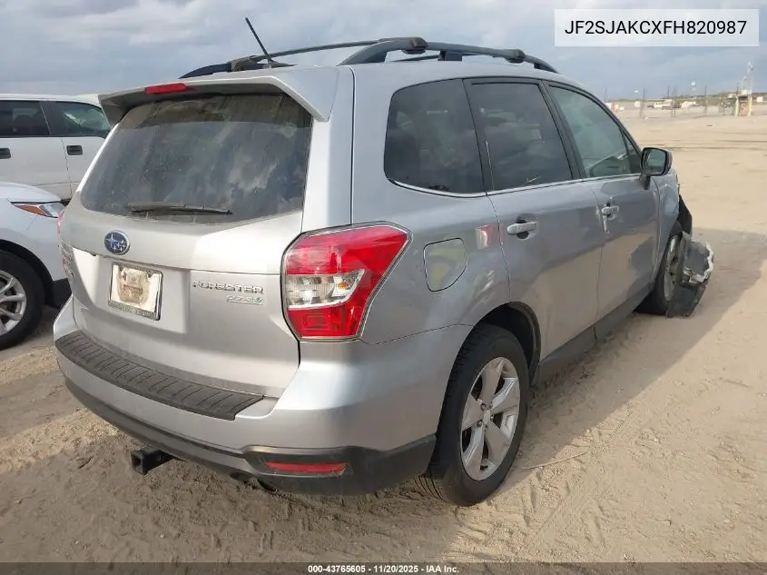 JF2SJAKCXFH820987 2015 Subaru Forester 2.5I Limited