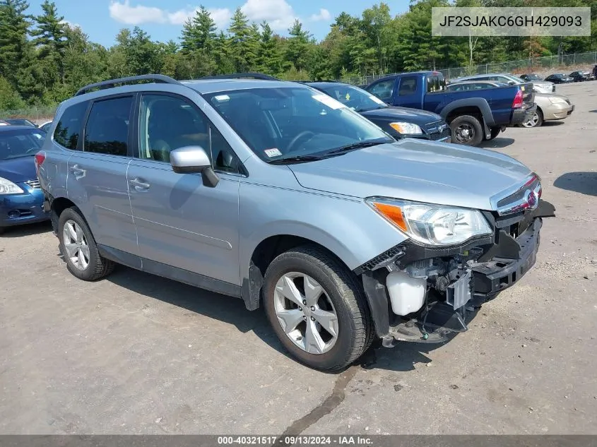 2016 Subaru Forester 2.5I Limited VIN: JF2SJAKC6GH429093 Lot: 40321517