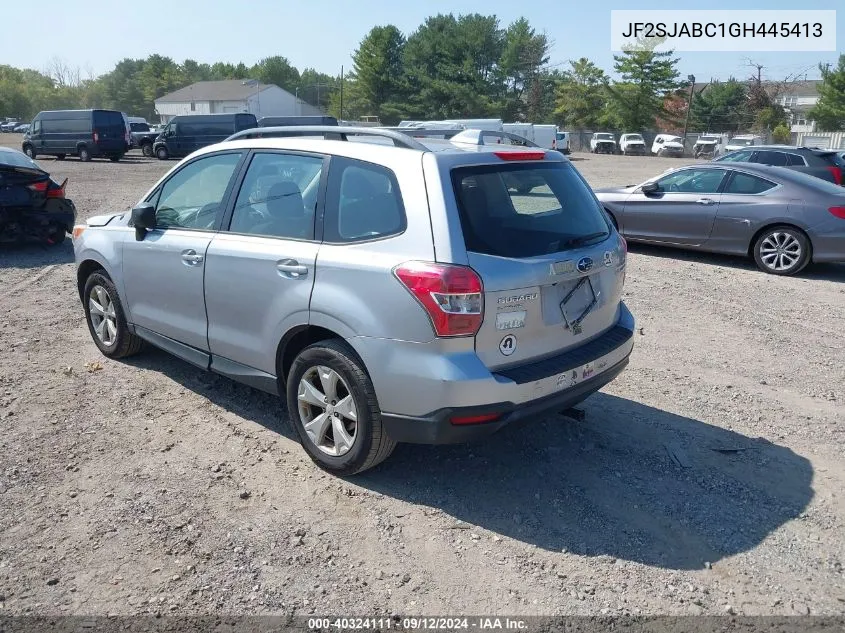 2016 Subaru Forester 2.5I VIN: JF2SJABC1GH445413 Lot: 40324111