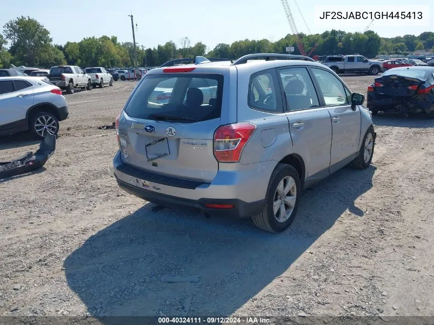 2016 Subaru Forester 2.5I VIN: JF2SJABC1GH445413 Lot: 40324111