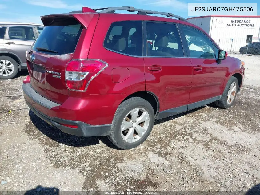 JF2SJARC7GH475506 2016 Subaru Forester 2.5I Limited