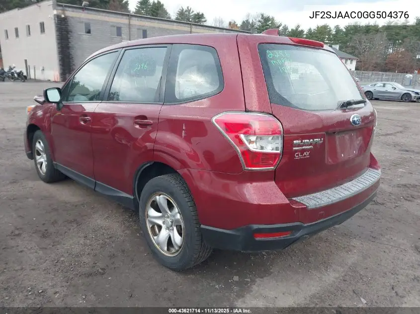 JF2SJAAC0GG504376 2016 Subaru Forester 2.5I