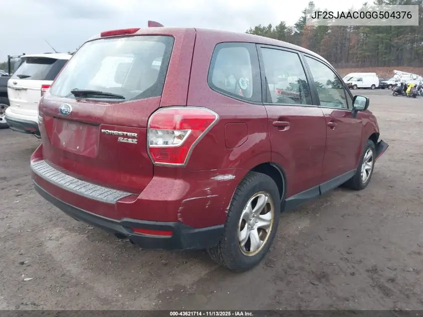 JF2SJAAC0GG504376 2016 Subaru Forester 2.5I