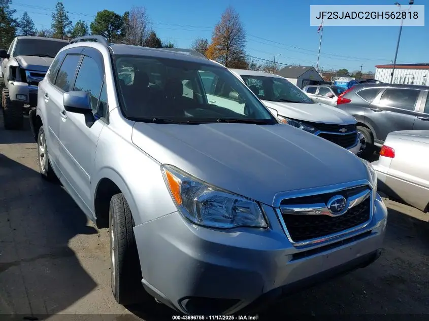 JF2SJADC2GH562818 2016 Subaru Forester 2.5I Premium