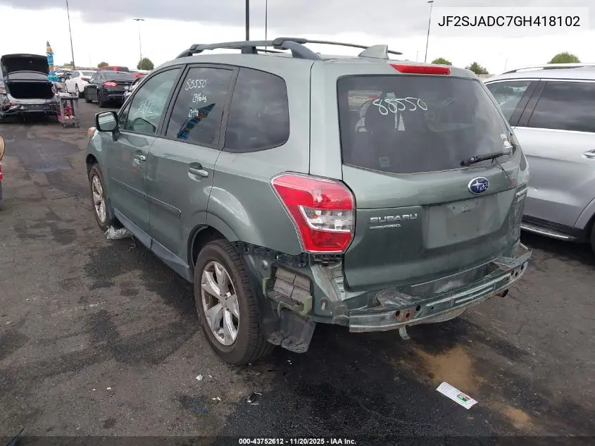 JF2SJADC7GH418102 2016 Subaru Forester 2.5I Premium