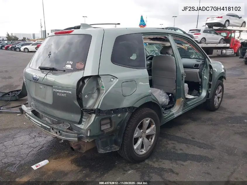 JF2SJADC7GH418102 2016 Subaru Forester 2.5I Premium