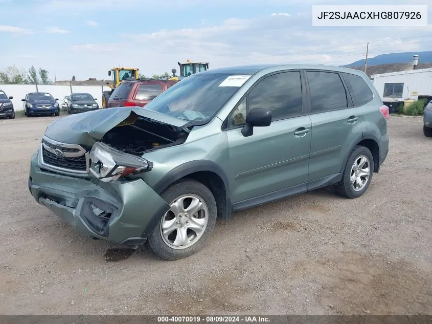 JF2SJAACXHG807926 2017 Subaru Forester 2.5I