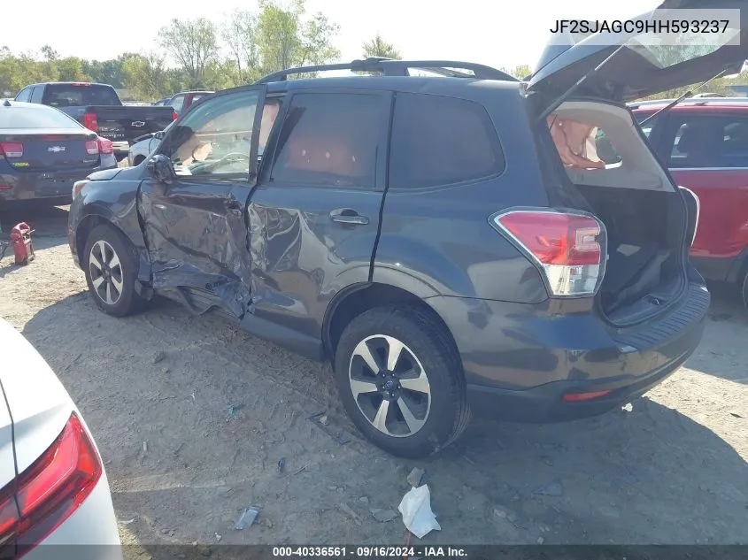 2017 Subaru Forester 2.5I Premium VIN: JF2SJAGC9HH593237 Lot: 40336561