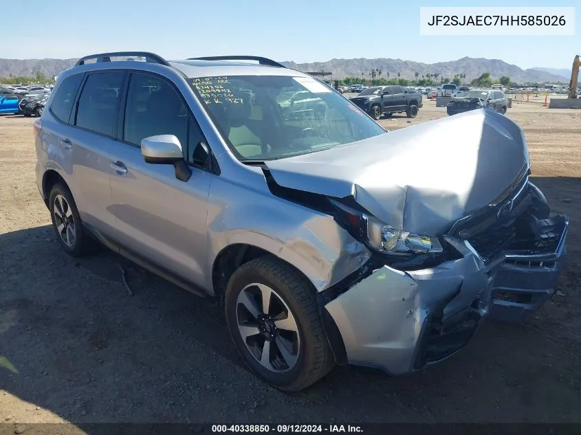 2017 Subaru Forester 2.5I Premium VIN: JF2SJAEC7HH585026 Lot: 40338850