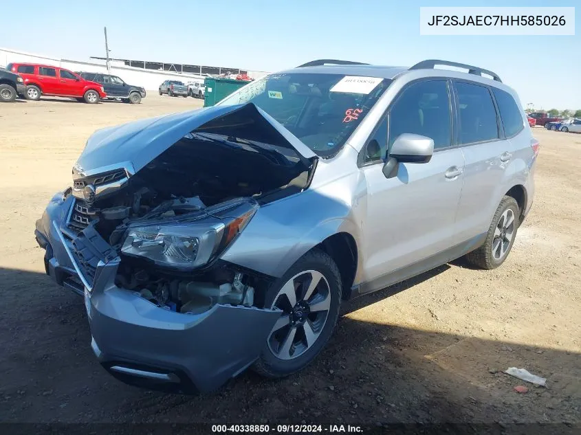 2017 Subaru Forester 2.5I Premium VIN: JF2SJAEC7HH585026 Lot: 40338850