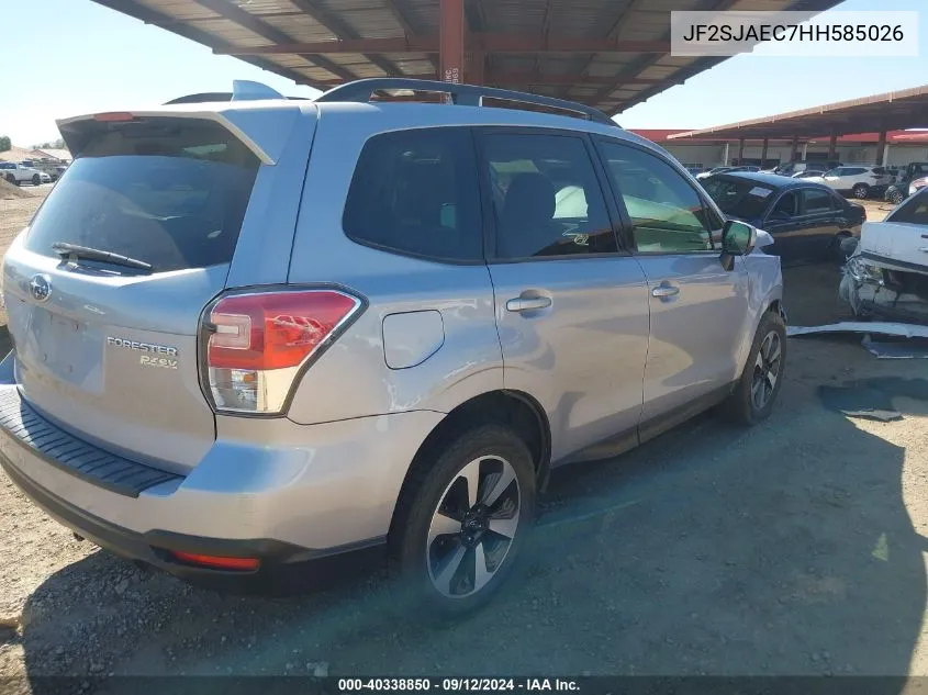 2017 Subaru Forester 2.5I Premium VIN: JF2SJAEC7HH585026 Lot: 40338850