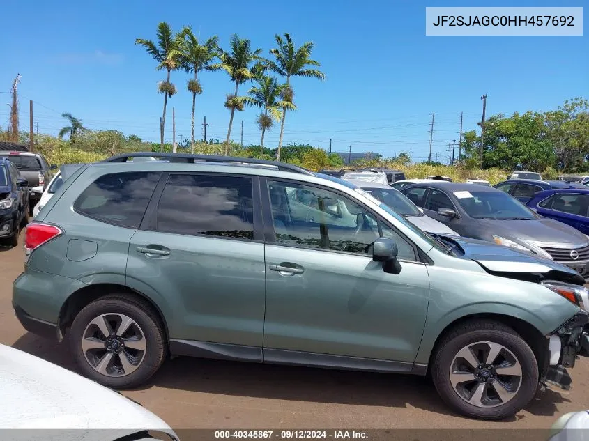 2017 Subaru Forester 2.5I Premium VIN: JF2SJAGC0HH457692 Lot: 40345867