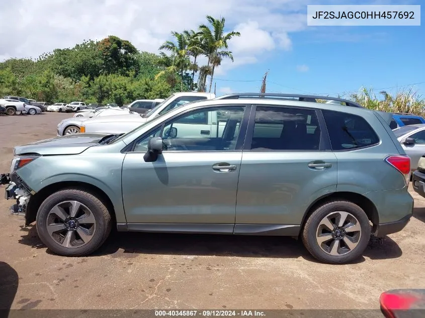 2017 Subaru Forester 2.5I Premium VIN: JF2SJAGC0HH457692 Lot: 40345867