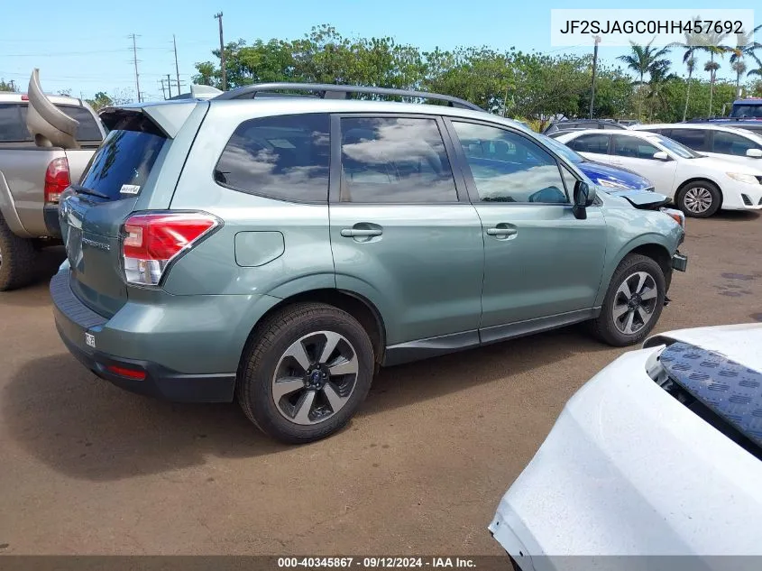 2017 Subaru Forester 2.5I Premium VIN: JF2SJAGC0HH457692 Lot: 40345867