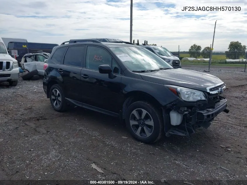 2017 Subaru Forester 2.5I Premium VIN: JF2SJAGC8HH570130 Lot: 40351500