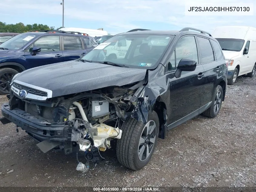 2017 Subaru Forester 2.5I Premium VIN: JF2SJAGC8HH570130 Lot: 40351500