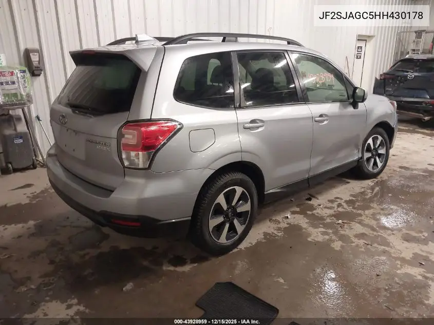JF2SJAGC5HH430178 2017 Subaru Forester 2.5I Premium