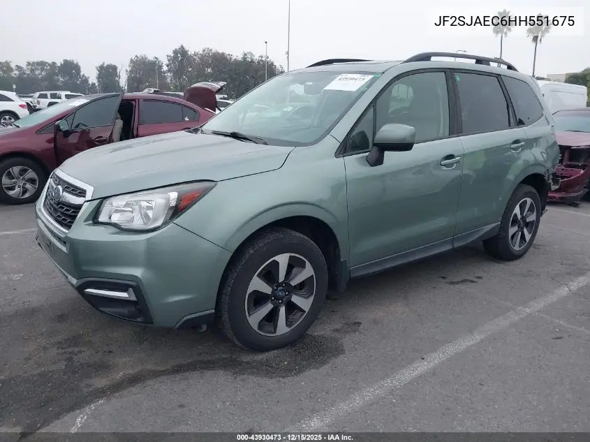 JF2SJAEC6HH551675 2017 Subaru Forester 2.5I Premium