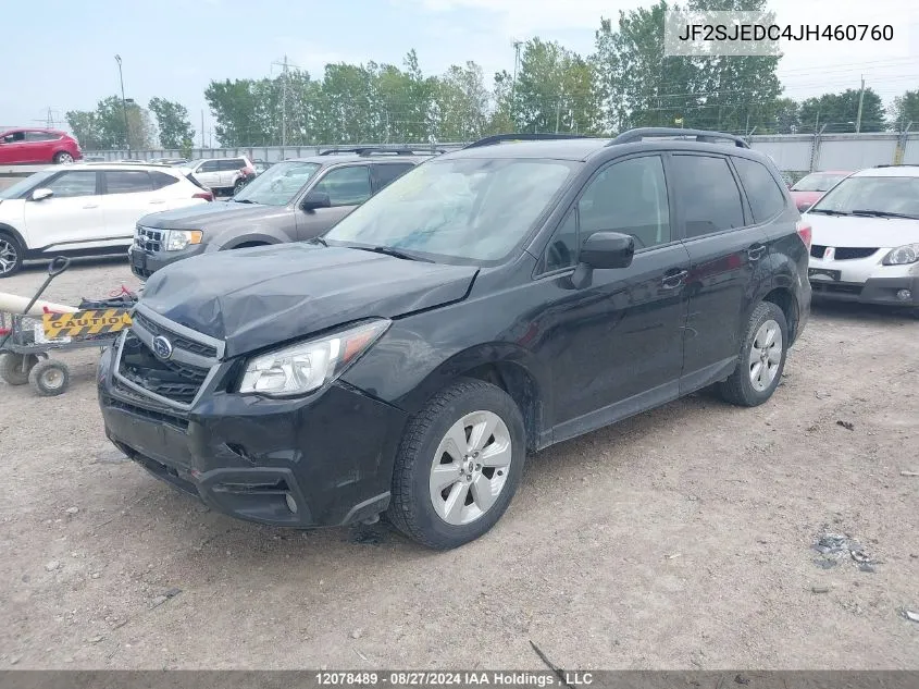 2018 Subaru Forester VIN: JF2SJEDC4JH460760 Lot: 12078489